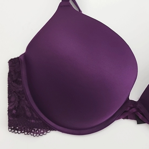 ⭐️2/ $40⭐️ La SENZA Obsession Dark Plum Purple Push Up Underwire Lace Bra 38D - Picture 6 of 14